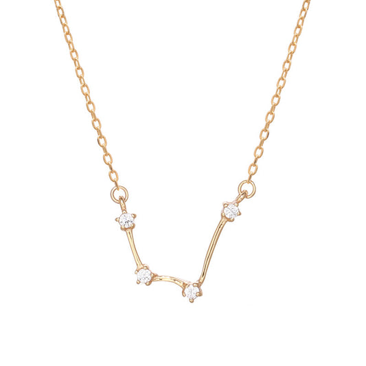aquarius constellation necklace 18k gold plated 925 sterling silver with cz crystals
