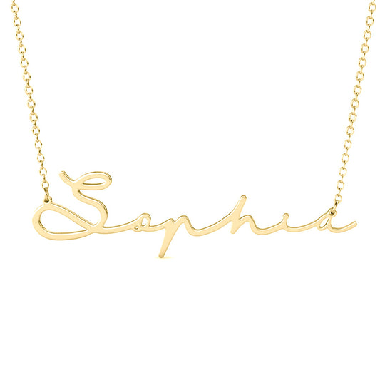 personalised name necklace gold